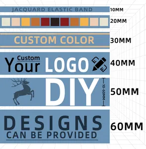 XYX logotipo personalizado patrón de color nylon Spandex poliéster látex banda elástica a rayas jacquard cintura elástica correas