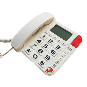 <span class=keywords><strong>โทรศัพท์</strong></span>แบบมีสายปุ่มใหญ่<span class=keywords><strong>โทรศัพท์</strong></span>พื้นฐานแบบมีสายพร้อมหน้าจอแสดง<span class=keywords><strong>หมายเลข</strong></span>เหมาะสำหรับสำนักงานการต้อนรับบ้านโรงแรม - Product Image 6