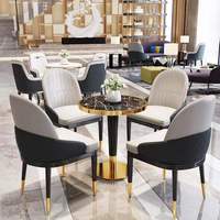 Chaise de salle à manger, ensemble de restaurant, meubles de chambre, chaises de salle à manger nordiques modernes en cuir, en métal, de luxe et bon marché pour la maison
