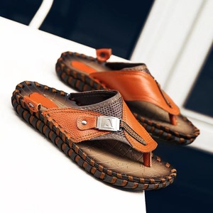 Yaz yeni moda erkekler sandalet terlik rahat deri sandalet büyük boy nefes ayakkabı rahat erkekler flip-flop - Product Image 2