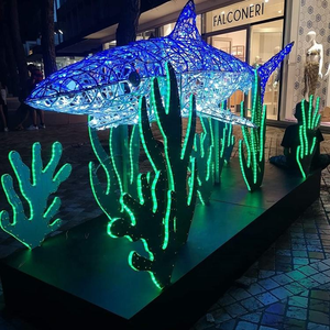 Luces Decorativas LED Creativas con Forma de Ballenas, Delfines y Tiburones, Espectáculo de Luces Navideñas para Exteriores, Uso Comercial con Temática Oceánica - Product Image 5