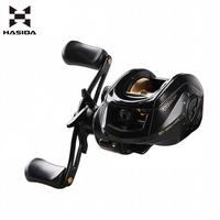 Moulinet de pêche Baitcasting Long Cast PRO Black Fox avec anneaux en céramique pour canne à pêche en rivière, rapport élevé 7.0:1 HASIDA
