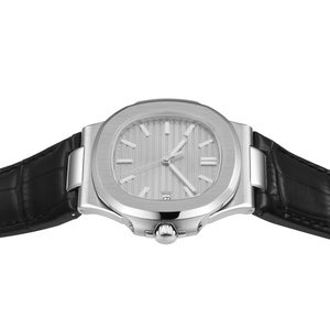 Montre automatique de luxe pour homme, bracelet en cuir de crocodile noir, marqueurs lumineux, fonction date, style sport, cadeau haut de gamme - Product Image 4