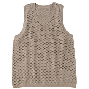 <span class=keywords><strong>Camisetas</strong></span> sin mangas transpirables sexis <span class=keywords><strong>para</strong></span> hombre, estilo informal de punto transparente negro, talla XL, sin mangas, ropa de gimnasio hueca - Product Image 5