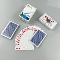 Cartes à jouer rectangulaires en papier personnalisées, lot de 2, taille standard de poker, rouge et bleu |   Finition coussin d'air Trusted 1885 52+2 Joker