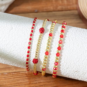 <b>Boho</b> Handmade Gold Beaded Girls Friendship <b>Bracelet</b> Set Colorful Geometric Glass Crystal Beaded <b>Bracelet</b> for Anniversaries - Product Image 4
