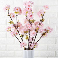 Nouvelles branches de fleurs de cerisier en soie en gros, 4 branches, fleurs de cerisier artificielles pour la décoration d'événements de mariage