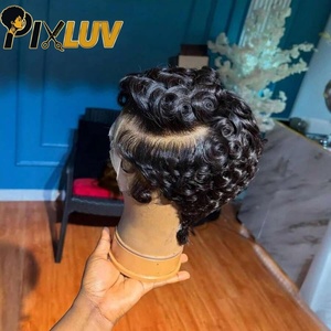Parrucche Frontali in Pizzo HD 13x4 Senza Colla con Capelli Umani Vergini Brasiliani Grezzi Remy Chioma per Taglio Pixie Ricci Ondulati - Fornitori all'Ingrosso - Product Image 1