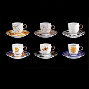 Turkish Style Luxury Mini Espresso Cup and Saucer Set 6-Piece Porcelain Coffee <b>Tea</b> Mug with Gift <b>Box</b> for Travel - Product Image 4