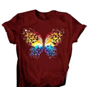 2020 Neueste Mode Butterfly Print Frauen T-Shirt