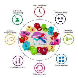 अनुकूलन शैक्षिक लकड़ी डिजिटल घड़ी शैक्षिक सेट multifunctional अलार्म घड़ी बचपन खिलौने - Product Image 5