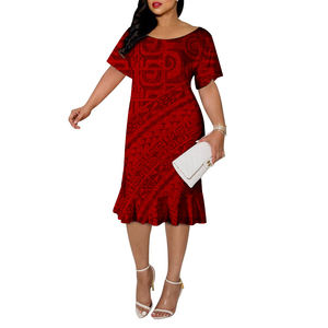 Venta al por mayor nuevos productos <span class=keywords><strong>Marquesan</strong></span> tatuaje diseño personalizado elegante grande cuello redondo cola de pez vestido de fiesta - Product Image 5
