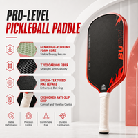 Raquette de pickleball GEN4 entièrement en mousse, fibre de carbone T700 pressée à chaud, finition mate 16 mm, directement de l'usine