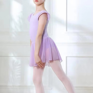 Multicolor personalizado niños vestido de baile traje Flutter manga Ballet leotardo con <span class=keywords><strong>falda</strong></span> de gasa no extraíble para niñas - Product Image 4