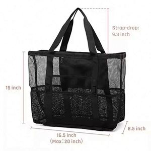 Sac de plage fourre-tout imperméable grande capacité avec logo personnalisé, doublure en polyester, idéal pour le shopping, les voyages et les accessoires de natation (vente en gros) - Product Image 2