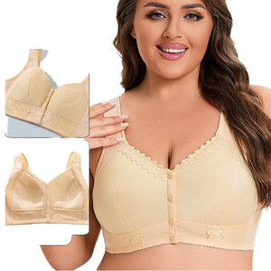 Reggiseno Sportivo Plus Size da Donna, Senza Ferretto, in <span class=keywords><strong>Cotone</strong></span>, Supporto ad Alto Impatto, per Yoga, Fitness, Allenamento, Traspirante, con Spalline Regolabili - Product Image 1