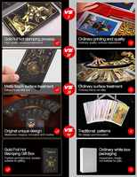 Jeu de cartes de tarot WJPC au design original personnalisé, pour débutants et experts, avec feuille d'argent, feuille d'or rose et feuille d'or, accompagné d'un guide.