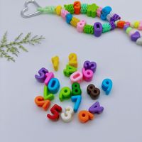 Cuentas de Plástico Acrílico con Números Grandes y Agujeros Grandes, Abalorios Iniciales Gruesos para DIY, Pulseras, Cadenas de Teléfono Móvil y Cuerdas