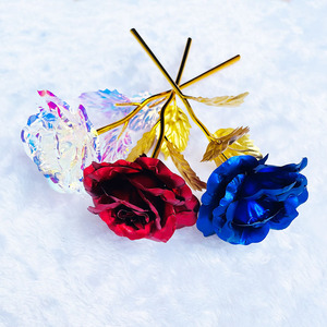 Wholesale Artificial 24k gold foil rose flower Mothers day gift Wedding decoration Valentine's day Girlfriend gift