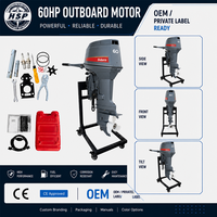 Moteur hors-bord 60 CV à 2 temps, 3 cylindres, en alliage d'aluminium marin, avec certification CE, démarrage manuel, pour vente en gros OEM