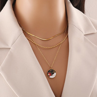 Ensemble de bijoux collier et boucles d'oreilles Dazgirl en acier inoxydable, style classique vintage, soleil, étoile et lune, pour mariage, fiançailles, cadeau