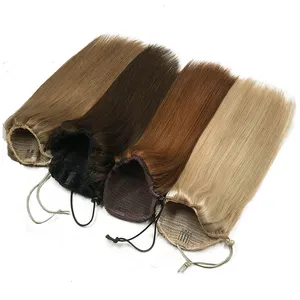 Hair Ponytail High Quality 100% Human Hair Extensions Drawstring Ponytail Customized Color Ponytail Hair