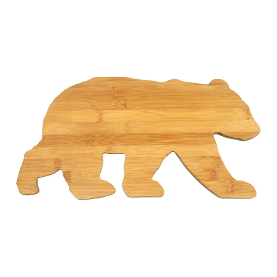 Amazon Hot Sale Cute Bear Shaped Bamboo Cutting Chopping Board For Kitchen
