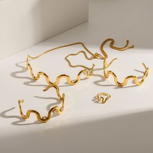 Conjunto de joyas africanas grandes de aleación de cobre con circonita, collar y pendientes modernos y llamativos chapados en rodio para - Product Image 2