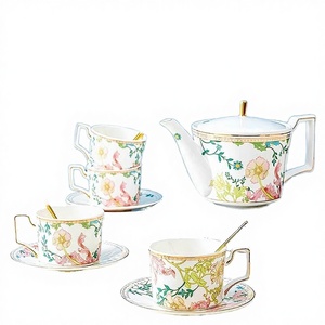 Service à thé en porcelaine fine de luxe minimaliste pour la rentrée scolaire, idéal pour le thé de l'après-midi ou comme cadeau, avec tasses à café - Product Image 3
