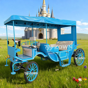 Charrette royale victorienne vintage de tourisme et de luxe, électrique et à chevaux, pour parcs équestres et attractions - Product Image 4