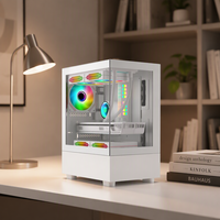 Boîtier PC avec ventilateurs, support pour refroidisseur d'eau 240 mm, refroidisseur CPU 165 mm, refroidisseur GPU 310 mm, compatible Micro ATX et ITX, boîtier de jeu pour ordinateur de bureau, tour moyenne