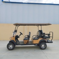 Voiturette de golf électrique intelligente Florescence en gros, 6 places, orange, mini-voiturette au lithium 48V 5000W puissante pour usage urbain et en camping, 30 km/h