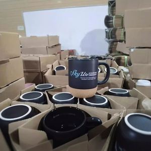 Tasse en porcelaine à fond en liège, avec logo imprimé, style chinois, pour exportation, vente en gros, idéale pour les vendeurs de rue et comme cadeau d'Halloween - Product Image 2