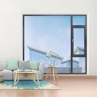 Ventana Abatible de Aluminio con Certificación de Impacto Estándar de Florida, Resistente a Huracanes, Aprobada por Miami Dade, Vidrio Resistente a Impactos