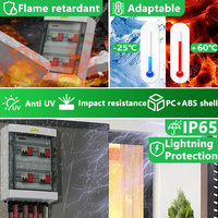 CNLonQcom Boîtier de combinaison PV extérieur DC 500V 4 entrées 4 sorties IP65 Boîtier de panneau électrique avec foudre