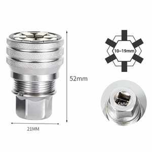 Set di chiavi a bussola manuali regolabili universali da 10-19mm Set di chiavi a cricchetto per trapano elettrico multifunzionale in acciaio strumenti di riparazione dell'adattatore - Product Image 6