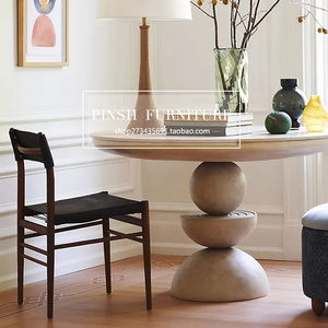 Pháp cổ điển màu trắng rắn gỗ Bàn Ăn Gỗ Sồi Mỹ chạm khắc Bàn Ăn Tròn cho sáu người tùy chỉnh bàn ăn - Product Image 2