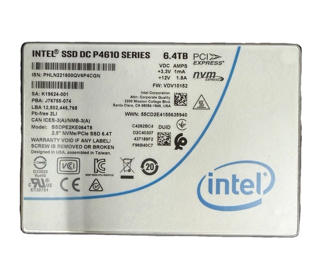 P4610 6.4T U2 SSDPE2KE064T801 Solid State Drive for Server