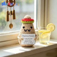 Sombrero Mexicano de Ganchillo Hecho a Mano de Calidad de Exportación, Juguete Tejido Sonriente con Patata Positiva, Regalo Promocional Corporativo al por Mayor