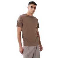 T-shirt Homme Personnalisé en Coton 100% Uni, 220 Grammes, Haute Qualité, Vente en Gros, de Guangzhou