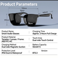 Lunettes de soleil audio intelligentes à commande tactile, assistant vocal mains libres, connexion sans fil, verres polarisés UV400 pour usage quotidien