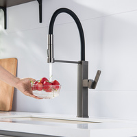 Robinet de cuisine moderne de luxe haut de gamme en gros d'usine avec douchette extractible et rotation à 360 degrés, cartouche céramique