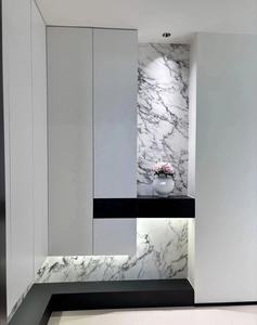 Mueble de <span class=keywords><strong>Entrada</strong></span> Moderno con Pared de Mármol e Iluminación Oculta, Apto para Casas y Apartamentos de Lujo - Product Image 3