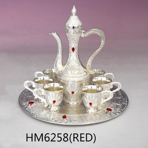 Arabico indiano musulmano regalo <span class=keywords><strong>antico</strong></span> colorato Dallah tè tazza di caffè Zemzem Set - Product Image 6