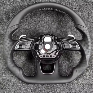Volant de direction sport noir personnalisé pour <span class=keywords><strong>Audi</strong></span> <span class=keywords><strong>RS</strong></span> A7 A8 D4 S7 A3 8p <span class=keywords><strong>Q5</strong></span> A4 B6 R8 - Product Image 2