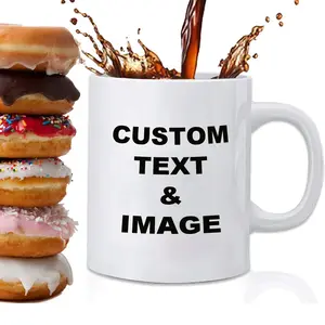 Texto personalizado Sube tu imagen con diferentes diseños Taza de regalo con foto personalizada de 11oz Tazas de café