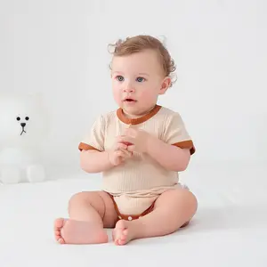 MU 100% хлопковая летняя одежда для малышей комбинезон для новорожденных пижамы для мальчиков и девочек Пижамы