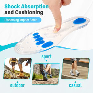 แผ่นรองเท้าซิลิโคนแบบสองชั้นเพื่อความสบาย แผ่นนวดนุ่ม บรรเทาอาการปวดเท้า ข้อเท้า เข่า และข้อสะโพก ผลิตจากซิลิโคนเกรดทางการแพทย์ - Product Image 6
