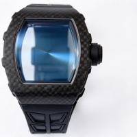 Montre Tonneau Rouge Haut de Gamme 3502, Cadran Squelette Complet, Mouvement Mécanique Automatique, Verre Saphir, Montre de Bureau et de Sport