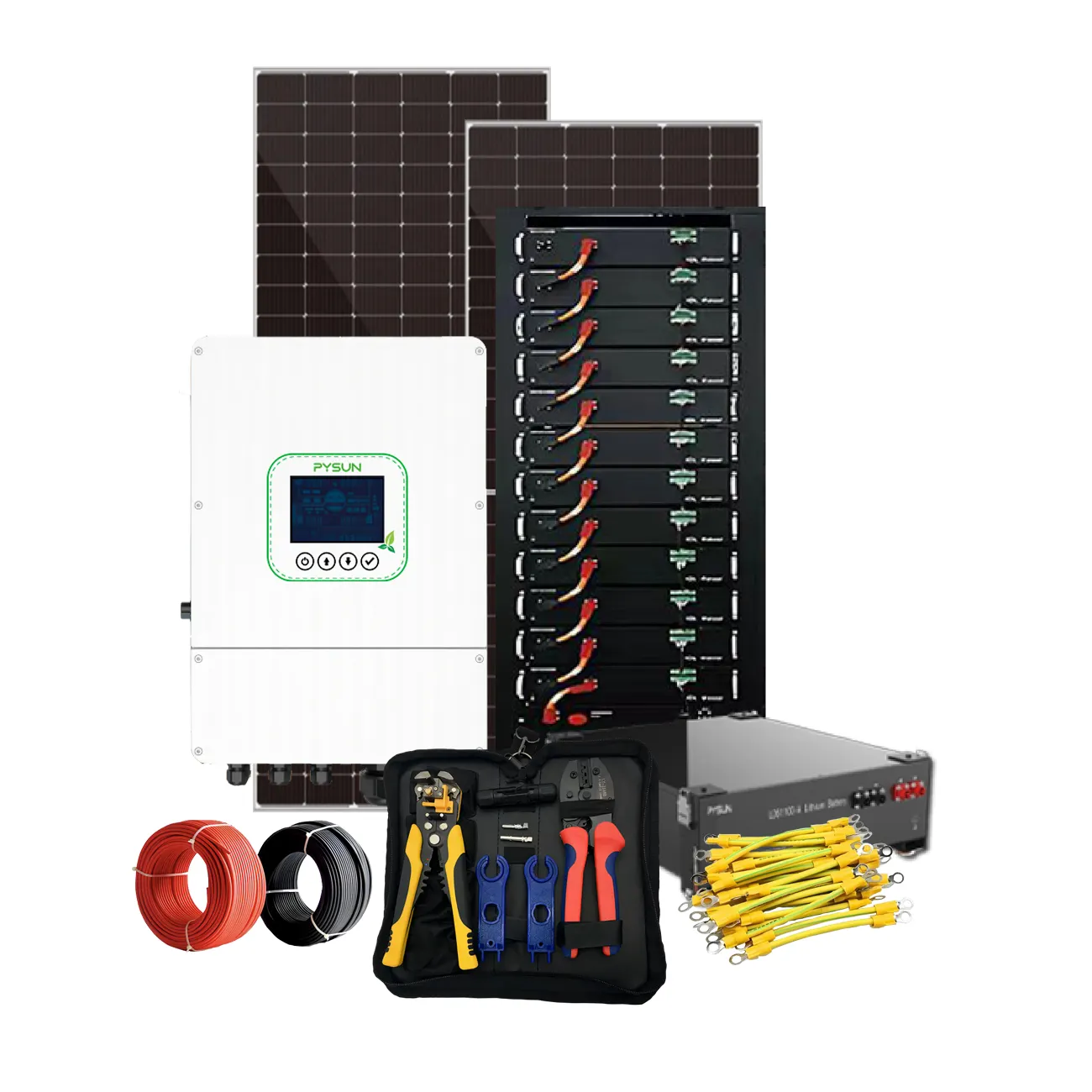 PYSUN off-grid 3 kw 5 kw solarsystem mit hoher effizienz 5000 w solarenergiesystem für zuhause stromkit 5 kw 2 kw 5 kva solarsystem